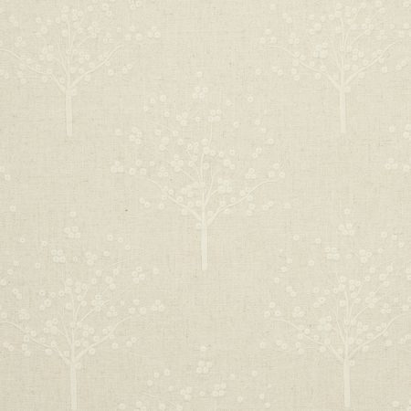 Bowood E0733-03, fijn geweven gordijnstof met geborduurde bomen patroon.