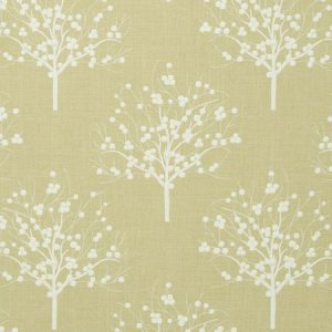 Bowood E0733-05, fijn geweven gordijnstof met geborduurde bomen patroon.