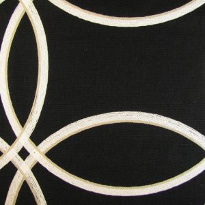 Njia E5126-01, Luxueuze decoratiestof met geborduurde circels geweven met 100% natuurlijke materialen. | Effabrics.nl