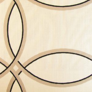 Njia E5126-02, Luxueuze decoratiestof met geborduurde circels geweven met 100% natuurlijke materialen. | Effabrics.nl