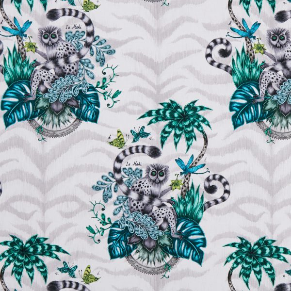 Lemur EW0103-01 behang met jungle patroon. | Effabrics.nl