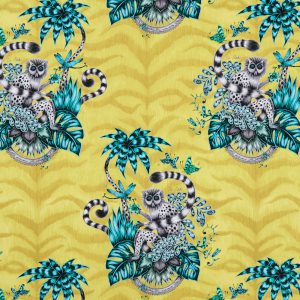 Lemur EW0103-02 behang met jungle patroon. | Effabrics.nl