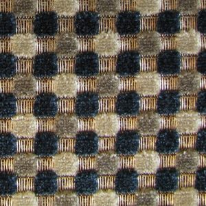 Sintra E6 2640 300 Blauw, Fijn geweven, glanzende ondergrond met daarop kleine velours vierkantjes. | Effabrics.nl