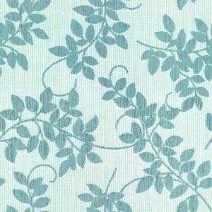 Ercole E6 2219 300 blauw, Chique meubelstof met zachte chenille bladermotieven op een gemêleerde ondergond. | effabrics.nl