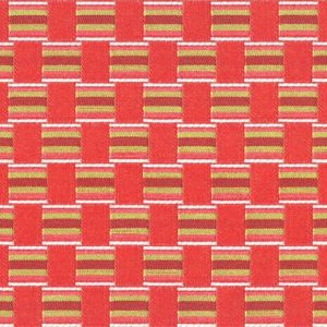 Gitano E6 2220 100 rood, Gladde meubelstof met een abstract blokken patroon. | effabrics.nl