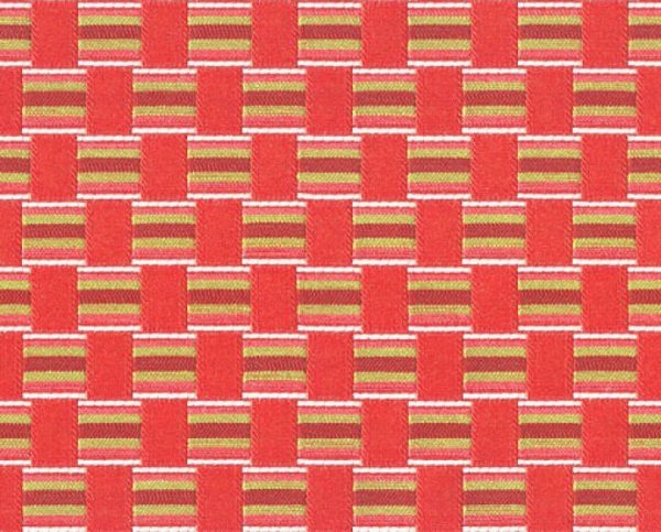 Gitano E6 2220 100 rood, Gladde meubelstof met een abstract blokken patroon. | effabrics.nl