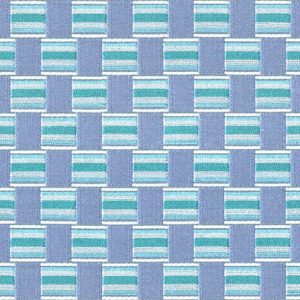 Gitano E6 2220 300 blauw, Gladde meubelstof met een abstract blokken patroon. | effabrics.nl