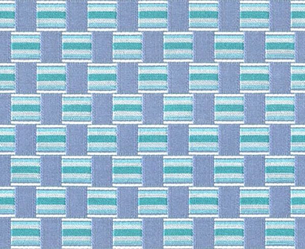 Gitano E6 2220 300 blauw, Gladde meubelstof met een abstract blokken patroon. | effabrics.nl