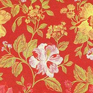 Benito E6 2217 100 rood, Chique, stevige fijngeweven meubelstof met gebloemd dessin. | effabrics.nl