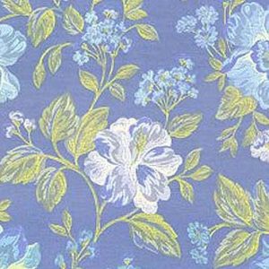 Benito E6 2217 300 blauw, Chique, stevige fijngeweven meubelstof met gebloemd dessin. | effabrics.nl