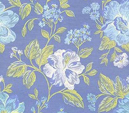 Benito E6 2217 300 blauw, Chique, stevige fijngeweven meubelstof met gebloemd dessin. | effabrics.nl