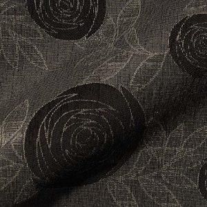 Eppendorf E7421-556 zwart, Zachte, stevige gebloemde chenille meubelstof. | Effabrics.nl