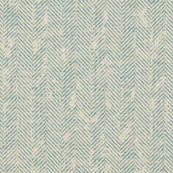 Ashmore E1177-09 Teal, Gemaakt van 100% natuurlijke materialen, deze fijn geweven meubelstof met een visgraat patroon. | Effabrics.nl