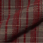 Ohlstedt E7422-533 rood, Zachte, stevige chenille meubelstof met een geblokt patroon. | Effabrics.nl