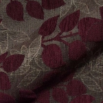 Winterhude E7424-544 paars, Zachte, stevige chenille meubelstof met een patroon met bladeren. | Effabrics.nl