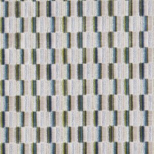 Cubis E1240-05 peacoc, Luxueuze velours meubelstof met een geometrisch patroon.