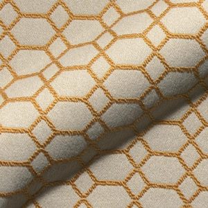 Dimension E2215-101 goud, geometrisch design meubelstof.