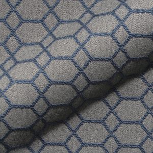 Dimension E2215-103 blauw, geometrisch design meubelstof.