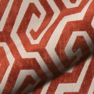 Luxury E2212-542 oranje, velours meubelstof.