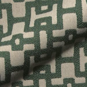 Metro E2216-162 groen, geometrisch design meubelstof.
