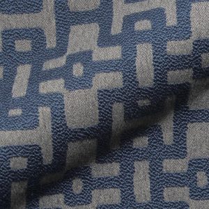 Metro E2216-163 blauw, geometrisch design meubelstof.