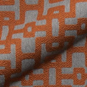 Metro E2216-167 oranje, geometrisch design meubelstof.