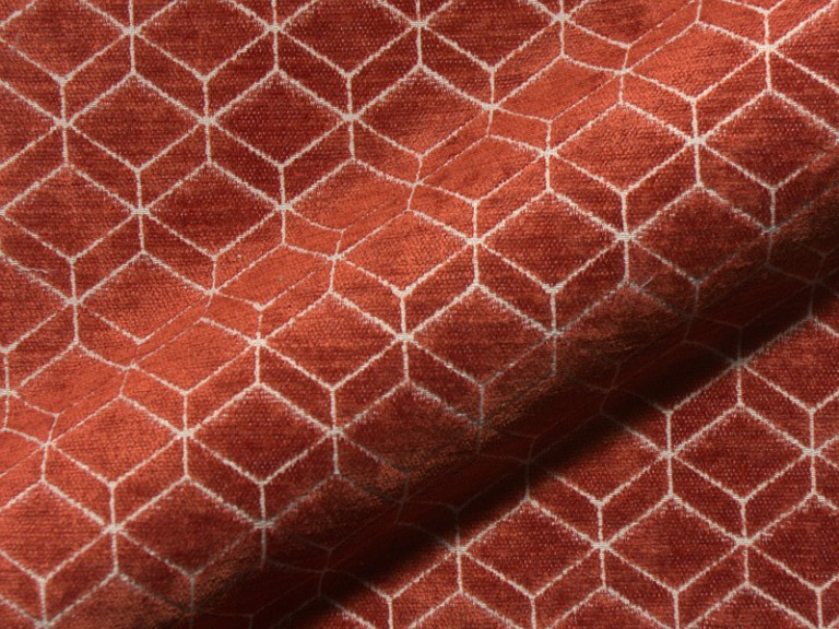 Retro E2213-626 bruin, velours meubelstof.