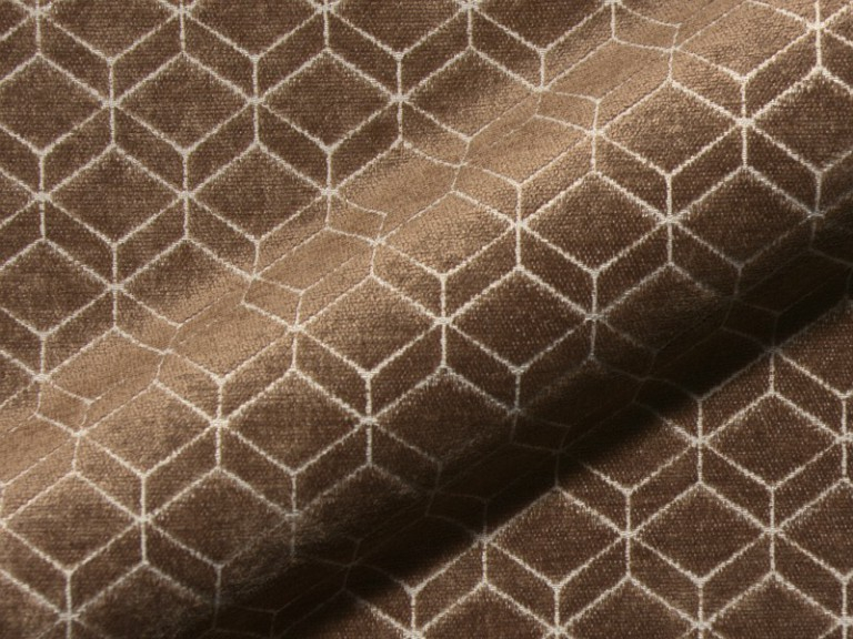 Retro E2213-632 bruin, velours meubelstof.