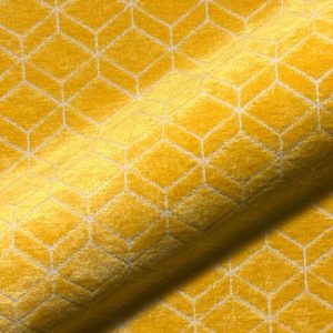 Retro E2213-634 geel, velours meubelstof.