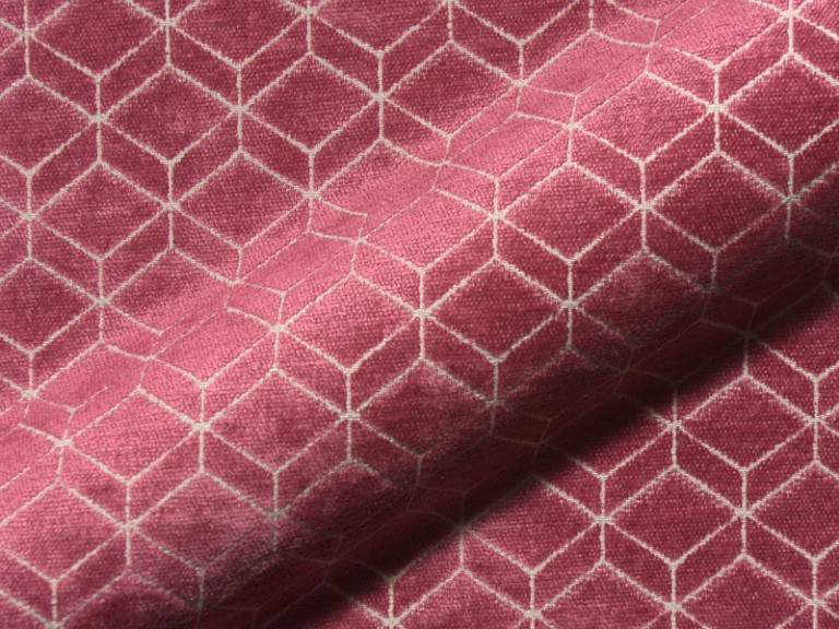 Retro E2213-635 rose, velours meubelstof.