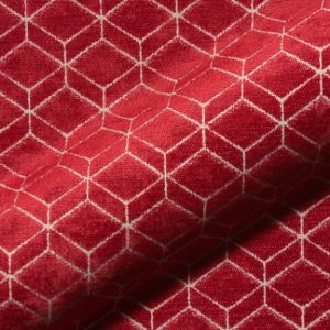 Retro E2213-636 rood, velours meubelstof.