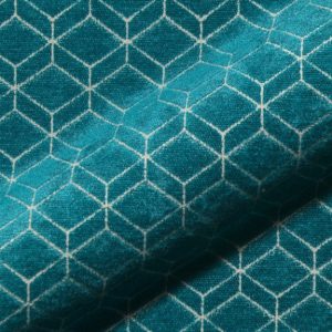 Retro E2213-642 blauw, velours meubelstof.