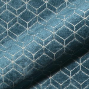 Retro E2213-644 blauw, velours meubelstof.