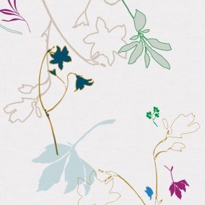 Floor U E4580-00, geweven gordijnstof met bloemen patroon. | Effabris.nl