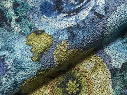 Amelia E2180-6714 blauw, Q2 meubelstof van het Duitse merk Höpke.