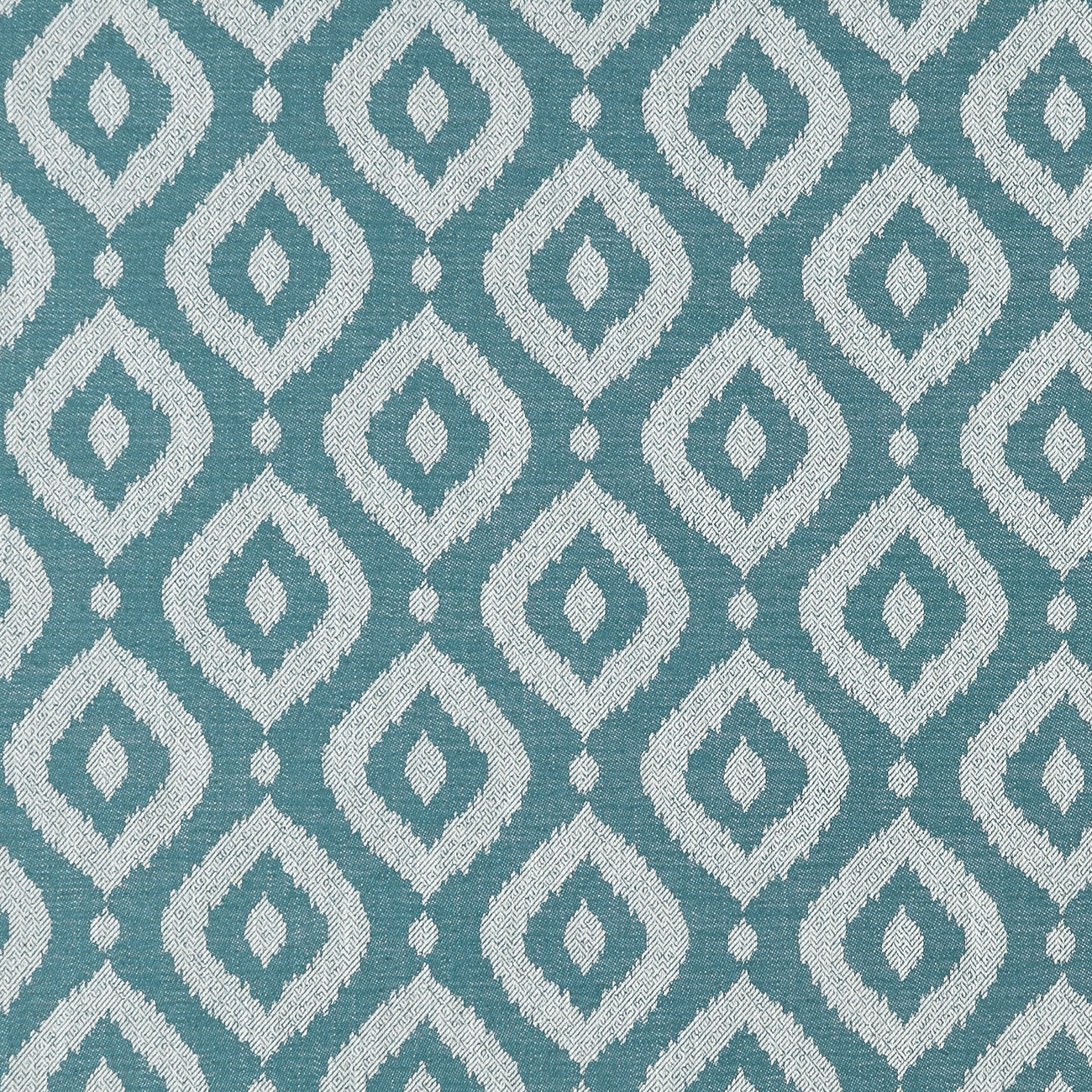 Soraya E1350-09 Teal. Gladde meubelstof met een ingeweven orientaals patroon.