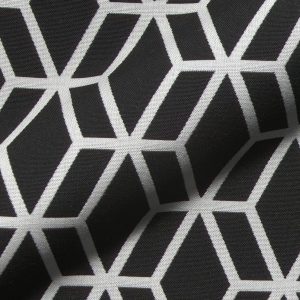 Bergamo E1540-424 zwart, kleurechte tuinmeubelstof | Effabrics.nl