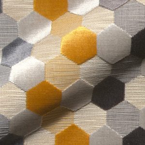 Aurea E2500-361 geel, velours meubelstof.