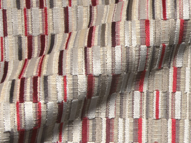 Tegina E2502-332 rood s, velours meubelstof.