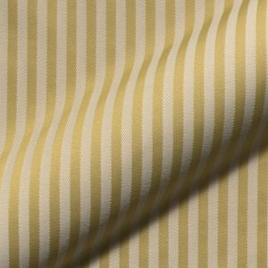 Fijn gestreepte, brandvertragende, klassieke meubelstof Rigello FR E5616-846 groen