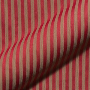 Fijn gestreepte, brandvertragende, klassieke meubelstof Rigello FR E5616-848 rood