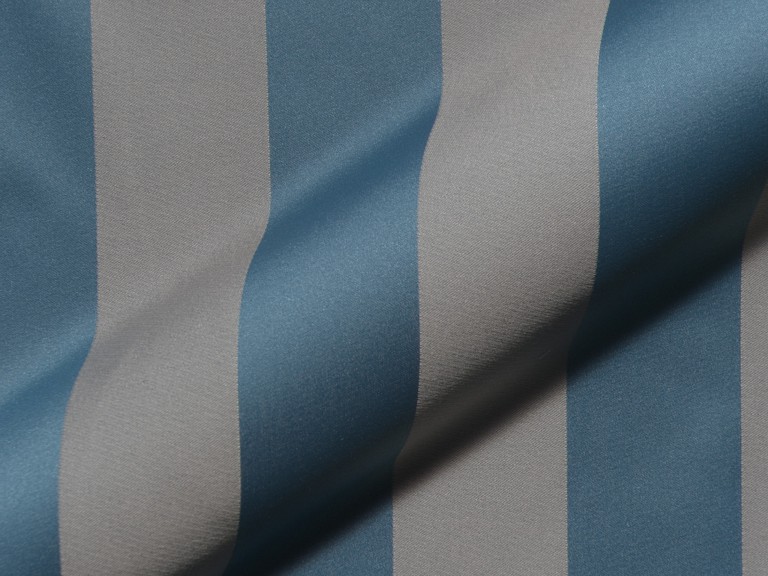 Gestreepte, brandvertragende, klassieke meubelstof Boldini FR E5610-852 blauw