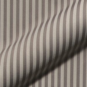 Fijn gestreepte, klassieke meubelstof Rigello E5616-840 taupe, brandvertragend